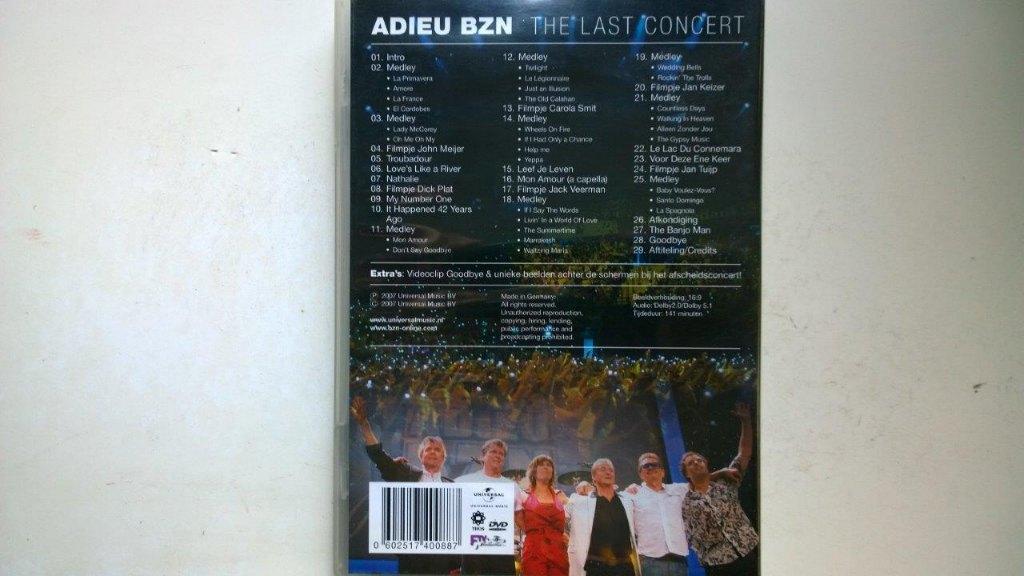 BZN - Adieu BZN The Last Concert (DVD), Alle leeftijden, Ophalen of Verzenden, Zo goed als nieuw, Muziek en Concerten