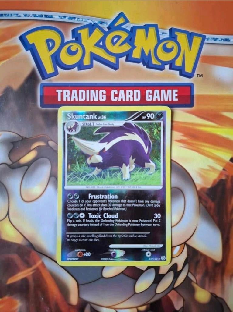 Skuntank 15/130 Diamond&Pearl base set pokemon kaart reverse, Ophalen of Verzenden, Gebruikt, Foil