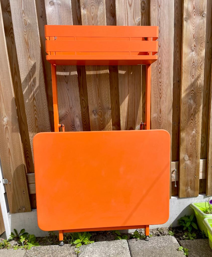 Fermob balkon tafel – oranje – verstelbaar, Tuin en Terras, Ophalen, Gebruikt, Rechthoekig