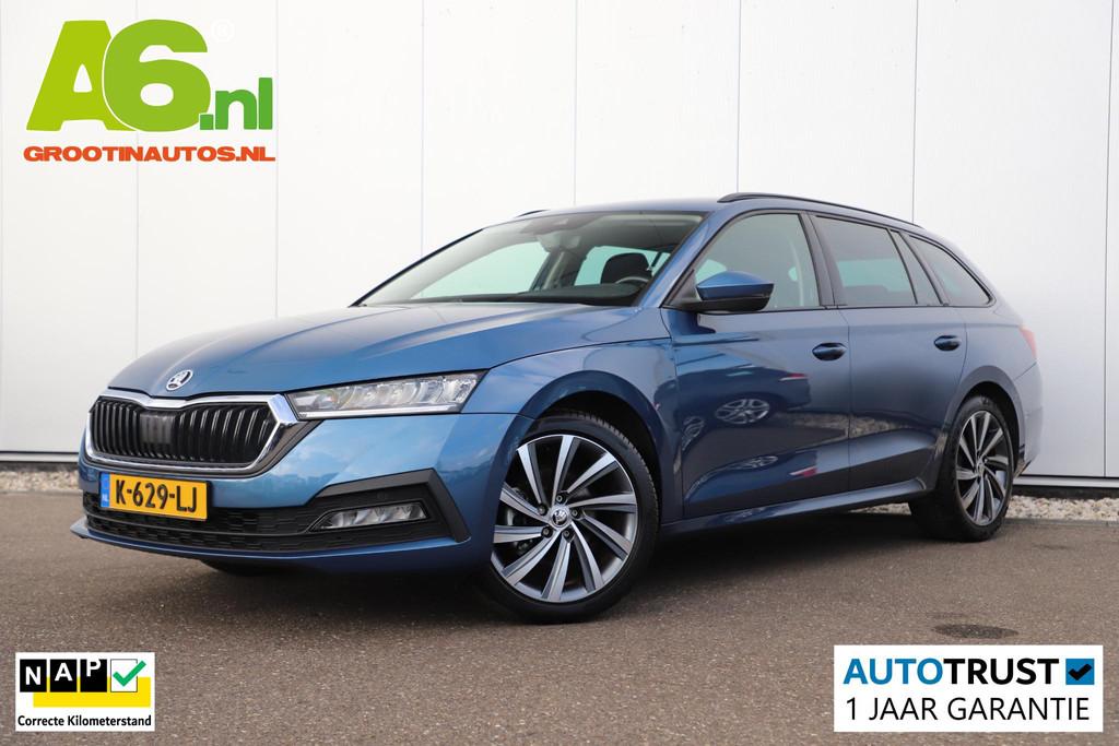 Skoda Octavia Combi 1.0 e-TSI Business Edition Automaat Trek, Stof, Gebruikt, Met garantie (alle), Blauw