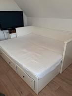 Ikea uitschuif bed 160x200, Ophalen, Gebruikt, Wit, Tweepersoons