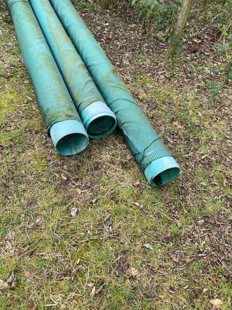 Duikerbuizen Duikers Drainagebuizen (Sloten Drainage Afvoer), Doe-het-zelf en Verbouw, Buizen en Afvoer, Pvc, Overige typen, Zo goed als nieuw