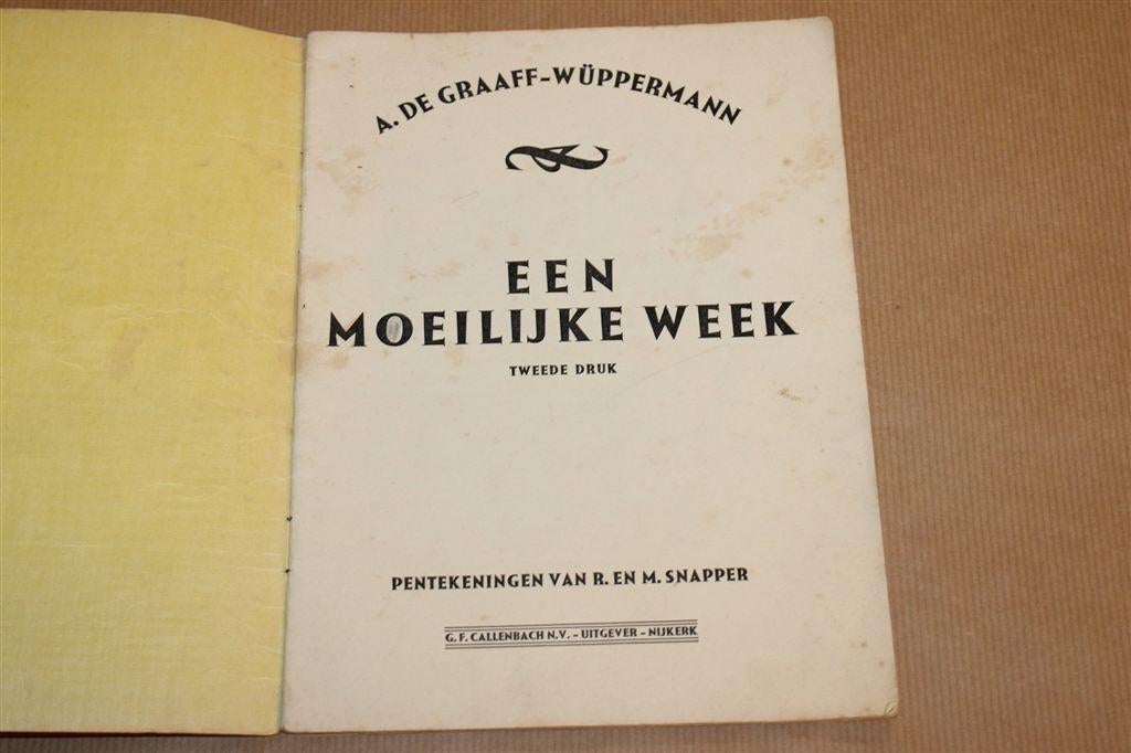 Een Moeilijke Week — Vintage Kinderboek 1937, Ophalen of Verzenden, Gelezen, Fictie algemeen
