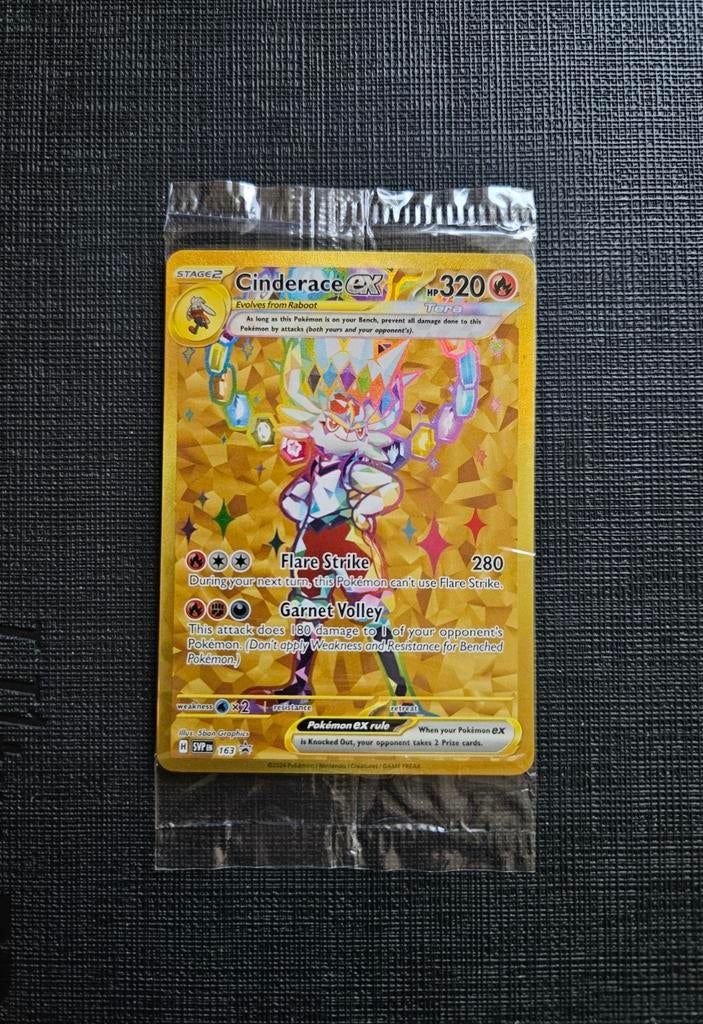 Pokémon TCG - Cinderace ex Gold Promo Kaart SEALED, Ophalen of Verzenden