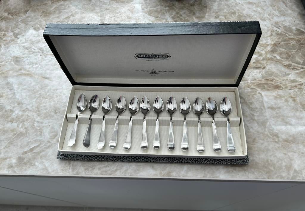 Art Deco Sola likeurlepeltjes, Antiek en Kunst, Antiek | Bestek, Ophalen of Verzenden