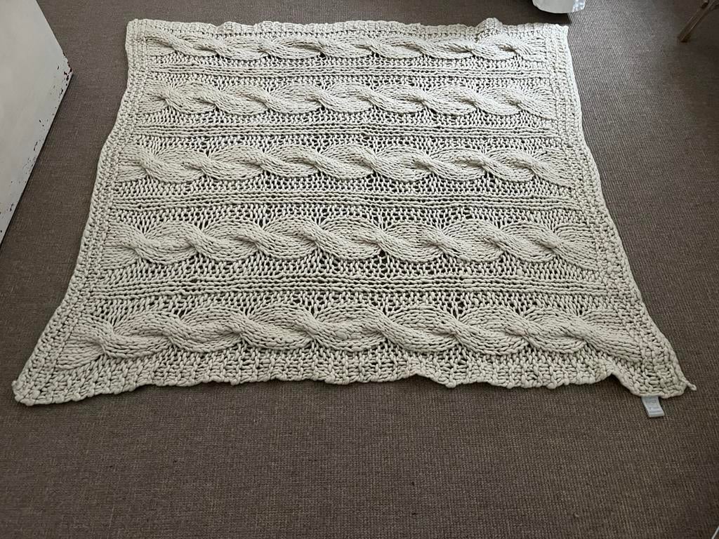 Grof gebreide plaid/sprei van Riviera maison, Ophalen of Verzenden, Gebruikt