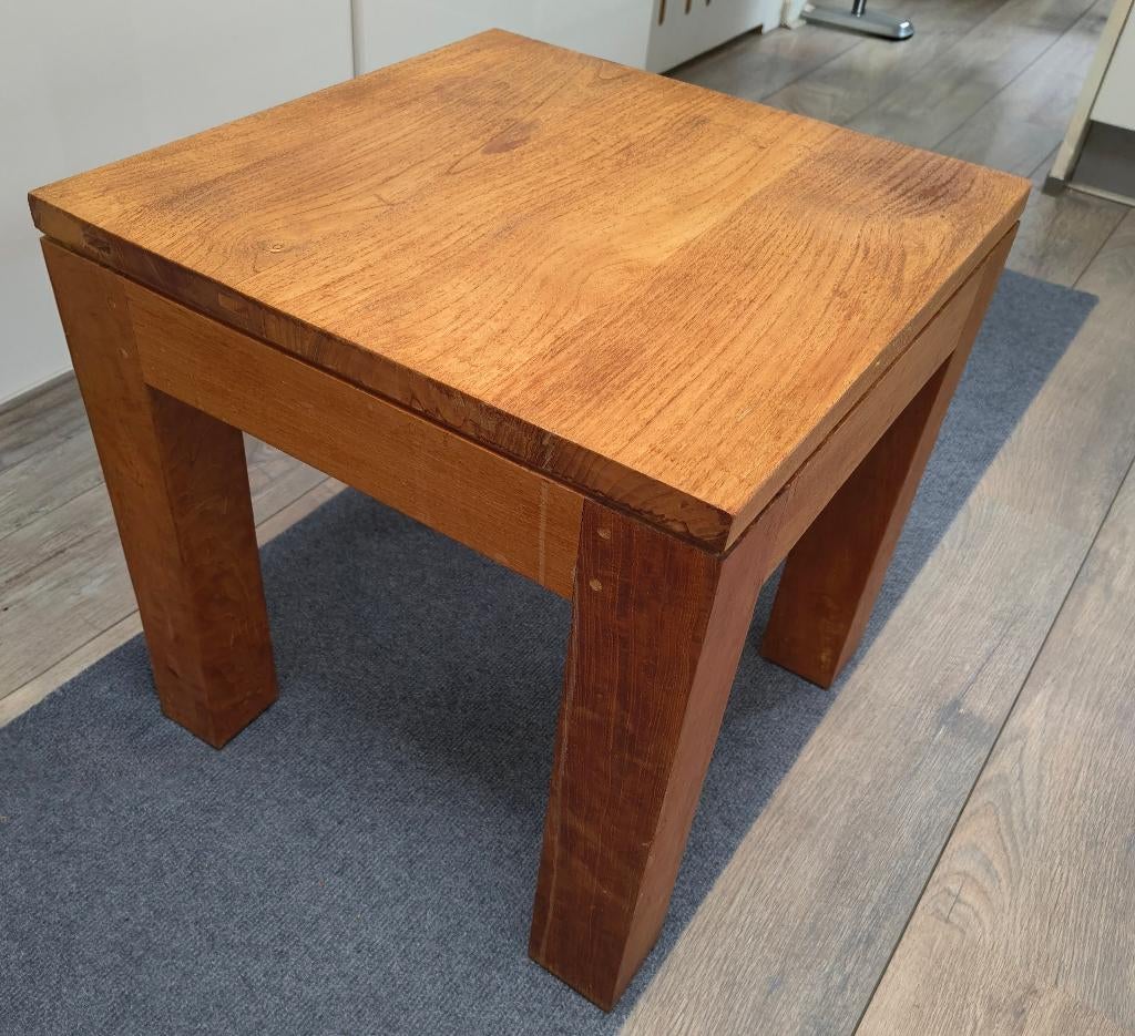 Massief teakhouten tafeltje 50x50x50cm, Ophalen, Gebruikt, 50 tot 100 cm, 50 tot 75 cm