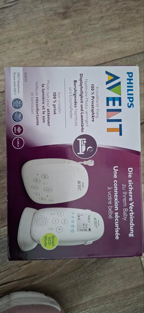 Philips Avent Babyfoon SCD713 - zo goed als nieuw in doos, Ophalen of Verzenden, Nieuw, 250 meter of meer, Terugspreekfunctie