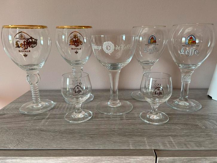 7 Leffe bierglazen - Diverse modellen, Verzamelen, Biermerken, Zo goed als nieuw, Ophalen of Verzenden