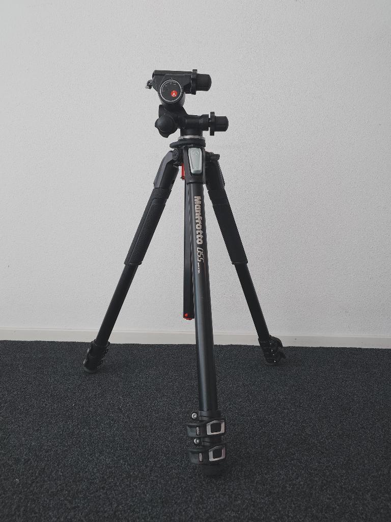 Manfrotto statief met junior 410, Ophalen of Verzenden, Zo goed als nieuw, 175 cm of meer, Driepoot