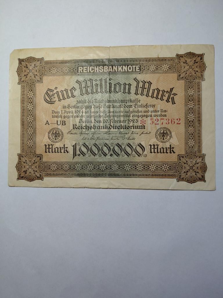 Duitse 1 miljoen mark Reichsbanknote, Postzegels en Munten, Bankbiljetten | Europa | Niet-Eurobiljetten, Ophalen of Verzenden
