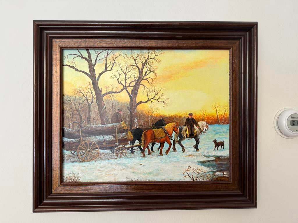 Winterlandschap, Antiek en Kunst, Ophalen of Verzenden