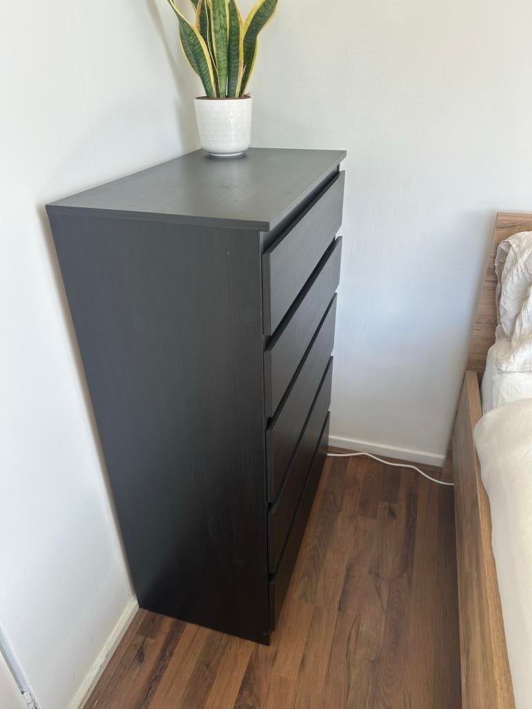 IKEA Malm ladekast - Zwart, Ophalen, Gebruikt, 5 laden of meer, 100 tot 150 cm