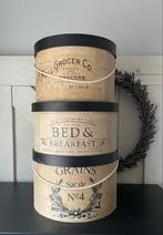 Brocante vintage Hoedendoos / Opbergdoos, Ophalen of Verzenden