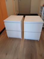 Wit ladekastje met twee lades, Ophalen, 25 tot 50 cm, 50 tot 100 cm, Minder dan 100 cm