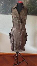 Stijlvolle bruine jurk met ceintuur en zakken, Karen Millen, Bruin, Maat 42/44 (L), Ophalen of Verzenden, Zo goed als nieuw