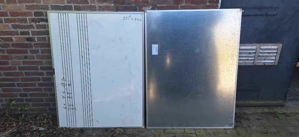 Groot magnetisch whiteboard / schrijfbord 221 x 91 cm, Diversen, Schoolborden, Ophalen, Gebruikt, Whiteboard