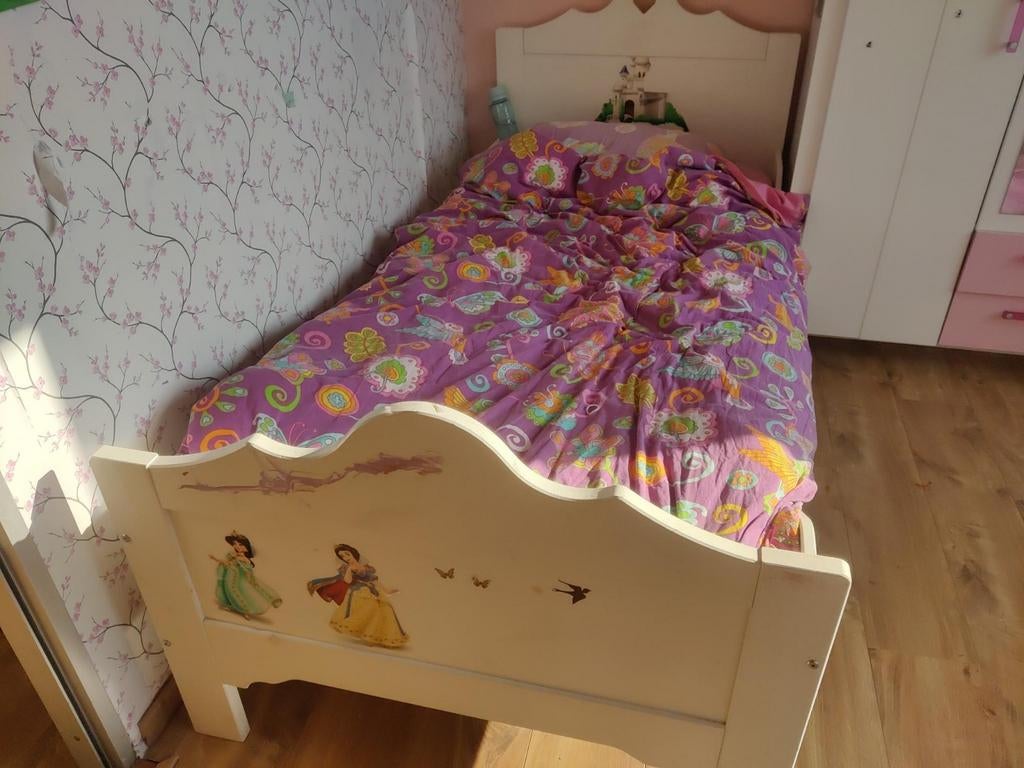 Kinderbed, Kinderen en Baby's, Ophalen, Gebruikt, 180 cm of meer, 70 tot 85 cm