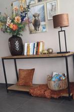 Industriele sidetable, Ophalen, 100 tot 150 cm, Zo goed als nieuw, Eikenhout