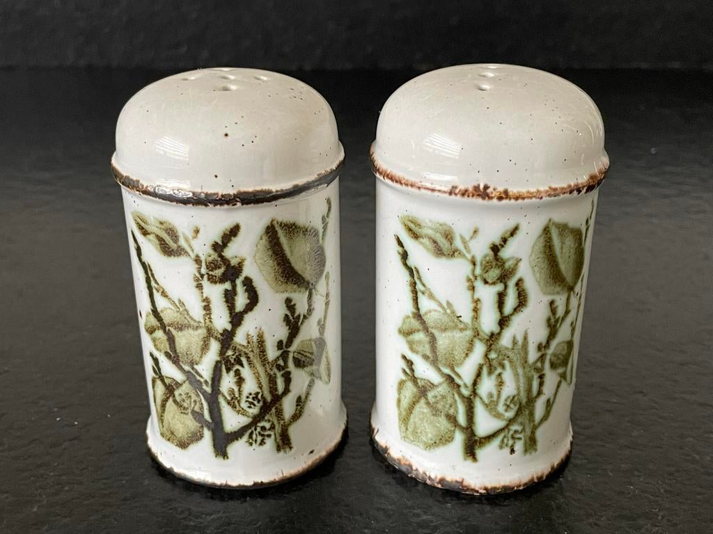 Vintage Wedgwood Midwinter Greenleaves Peper en Zout-Stel, Overige typen, Ophalen of Verzenden, Zo goed als nieuw, Wedgwood