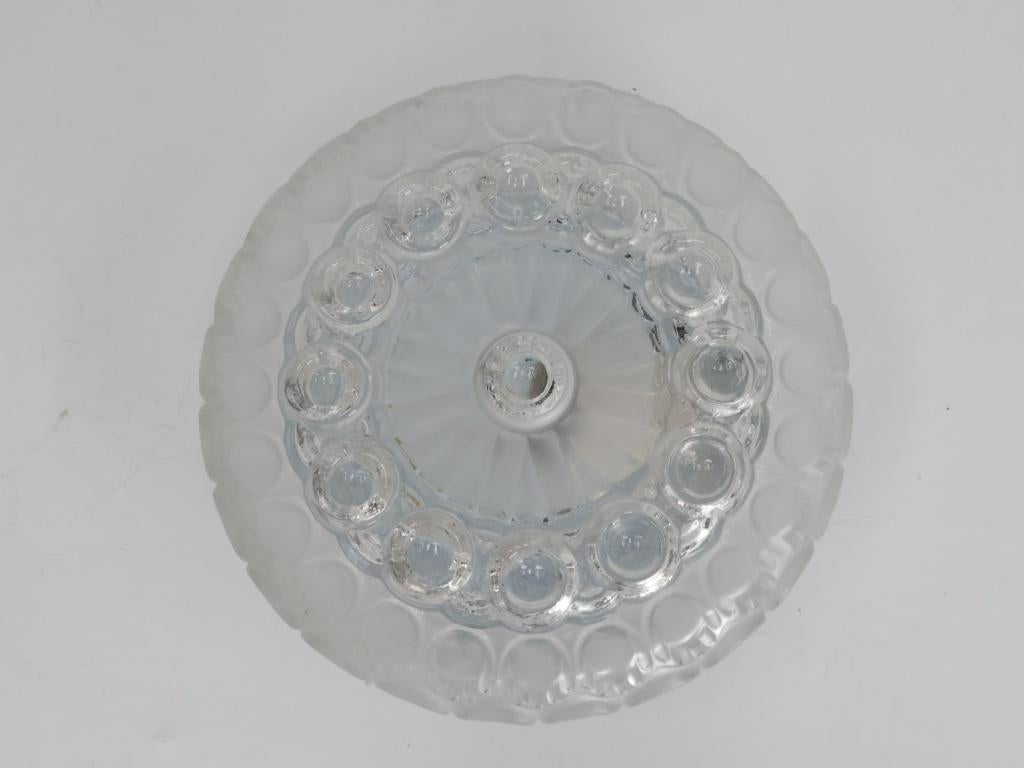 Vintage plafondlamp | Glas | Rond model, Gebruikt, ., Vintage, Ophalen of Verzenden