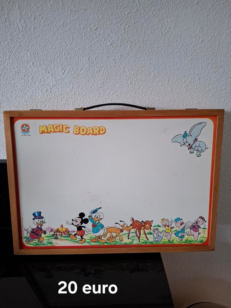 Disney magic board en krijtbord vintage, Ophalen, Mickey Mouse, Gebruikt, Beeldje of Figuurtje