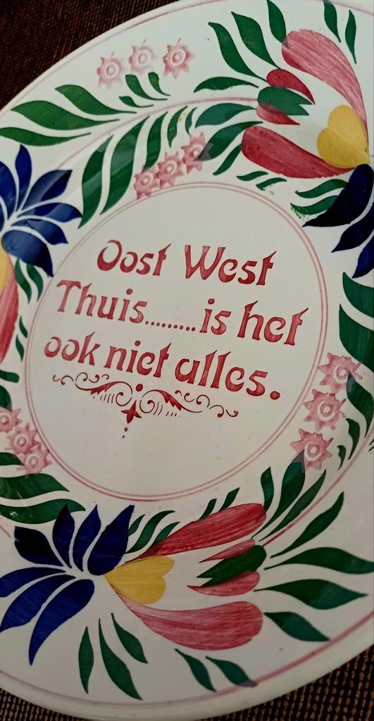 Spreukenbord antiek boerenbont, Antiek en Kunst, Antiek | Wandborden en Tegels, Ophalen of Verzenden