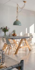 Industriële eettafel, Huis en Inrichting, Tafels | Eettafels, Ophalen, 50 tot 100 cm, Zo goed als nieuw, 150 tot 200 cm