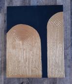 Uniek schilderij textuur abstract goud zwart handgemaakt, Antiek en Kunst, Ophalen of Verzenden