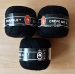 3 bollen Crêpe no.8 Garen - Durable - zwart, Breien of Haken, Nieuw, Nvt, Nvt
