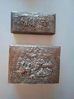 Verzilverde doosjes voor oa sigaren/sigaretten, Antiek en Kunst, Ophalen, Zilver