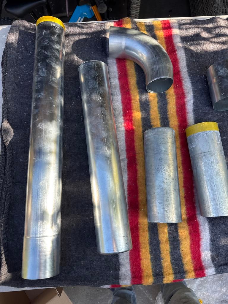 Reststukken zinkwerk, Doe-het-zelf en Verbouw, Buizen en Afvoer, Ophalen, Gebruikt, 60 tot 80 mm, Zink