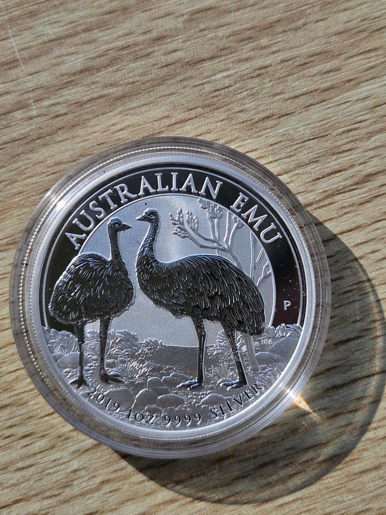 Zeldzame 2019 Australian Emu 1oz zilveren munt .9999, Ophalen of Verzenden, Zilver
