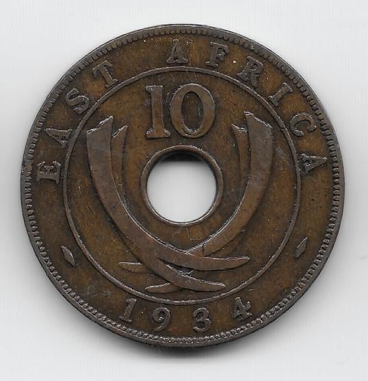 Oost-Afrika 10 cents 1934 KM# 19, Verzenden, Overige landen, Losse munt