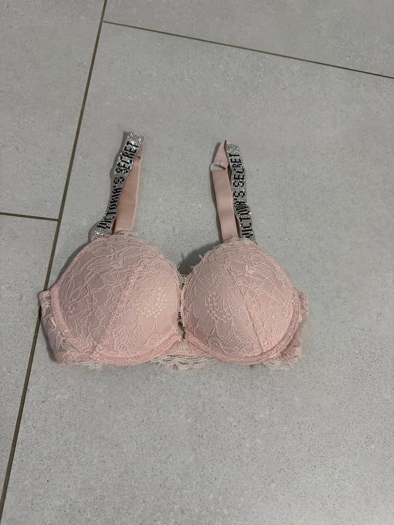 Victoria's Secret Roze Kanten Push-up BH - Maat 34B/75, Ophalen of Verzenden, Roze, BH