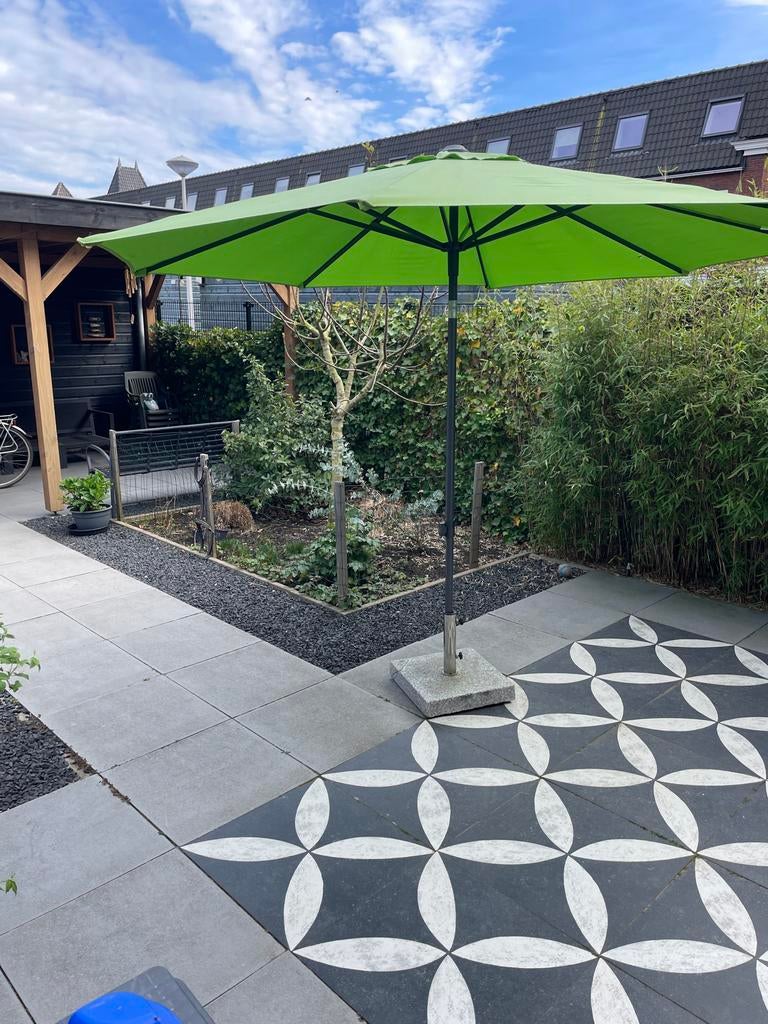 Hartman parasol met voet, Ophalen, 2 tot 3 meter, Stokparasol, Verstelbaar