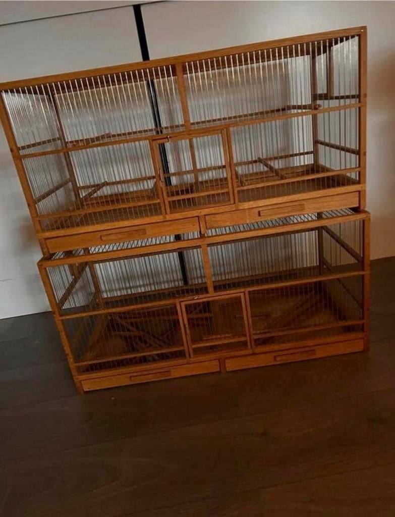 2 mooie handgemaakte kooien voor goulds en vinken, Dieren en Toebehoren, Ophalen of Verzenden, Zo goed als nieuw, Hout, Vogelkooi