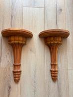 Twee Authentieke Bali Wandplankjes van Teak Hout, Ophalen, Zo goed als nieuw