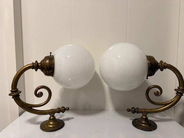 Set art deco wandlampen, Ophalen of Verzenden, Gebruikt, Glas, Gispen