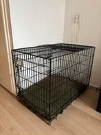 Honden bench 2 deurs zwart 91x55x65cm + GRATIS tussenschot, Ophalen, Zo goed als nieuw