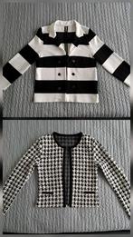 2x Vest-jasje: Zwart-wit gestreept en Pied de Poule maat S (, Ophalen of Verzenden, Zo goed als nieuw, Meisje, Trui of Vest