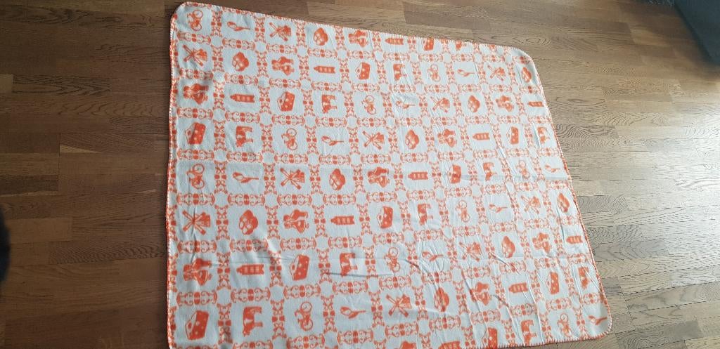 Plaid, oranje/crème, Oud Hollands, nieuw, Ophalen of Verzenden, Nieuw