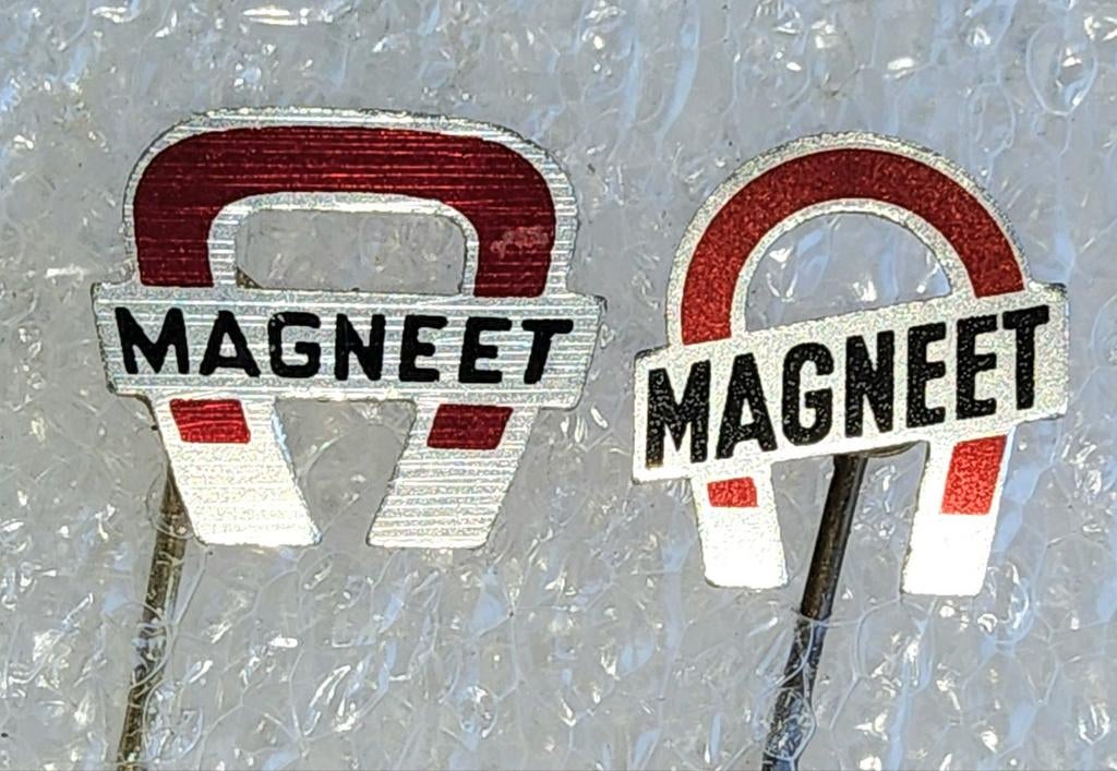 2 Vintage Speldjes MAGNEET Rijwielen, Ophalen of Verzenden, Gebruikt, Merk, Speldje of Pin