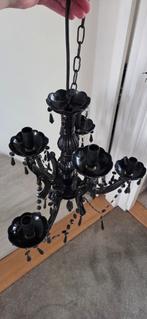 Mooie ZGAN zwarte Kroonluchter met veel details, Huis en Inrichting, Lampen | Kroonluchters, Ophalen of Verzenden, Zo goed als nieuw