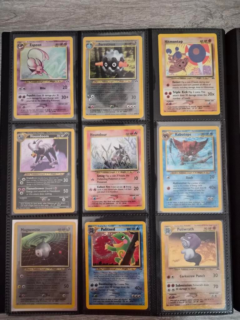 Neo Discovery complete set 75/75 English, Ophalen of Verzenden, Gebruikt, Meerdere kaarten, Foil