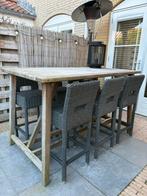 Bartafel met 6 stoelen 4seasons teakhout, Ophalen, Gebruikt, 6 zitplaatsen, Teakhout