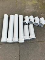 Rookgas buis en bochten 80mm, Cv-ketel of Combi-ketel, Minder dan 60 cm, Ophalen of Verzenden, Zo goed als nieuw