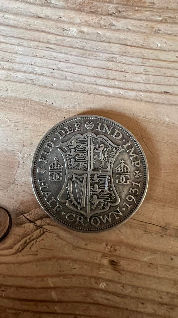 Half Crown munt 1931 George V, Ophalen of Verzenden, Overige landen, Losse munt, Zilver