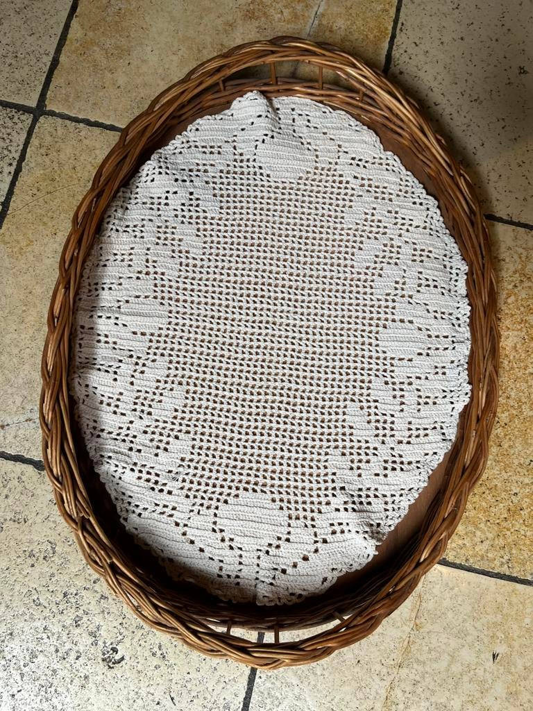 Rieten theeblad, Ophalen, Zo goed als nieuw, Rechthoekig