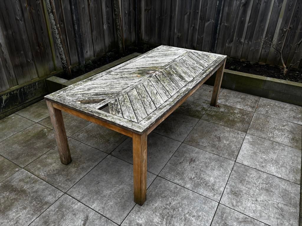 Tuintafel, gratis ophalen, Tuin en Terras, Ophalen, Gebruikt, Rechthoekig, Hout